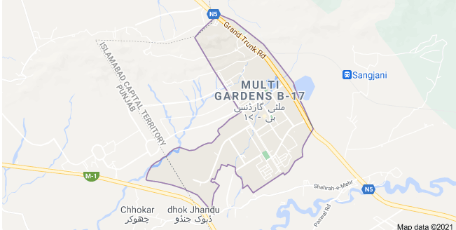 B17 Multi Garden Islamabad Location Map
