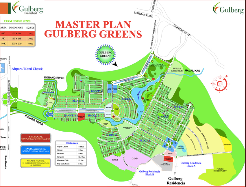 Gulberg Greens Islamabad Location Map